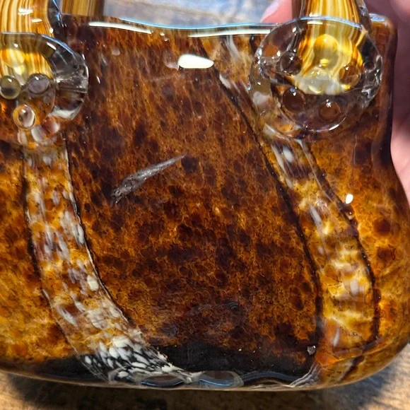 Murano esque glass purse- beautiful tortoise patterns - Picture 4 of 5